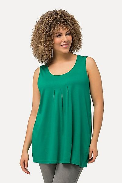 Ulla Popken T-Shirt Top Zierfalten A-Linie Rundhals ärmellos Modal günstig online kaufen