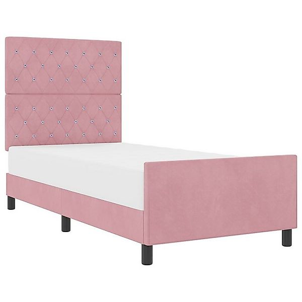 vidaXL Bett Bettgestell Rosa 100x200 cm Samt (1-tlg) günstig online kaufen