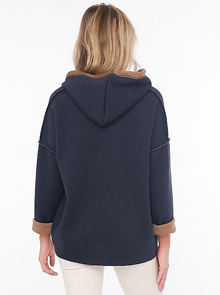 Zwillingsherz Hoodie ""Positive Mind"", Kapuze, 3/4 Arm, tonaler Schriftzug günstig online kaufen
