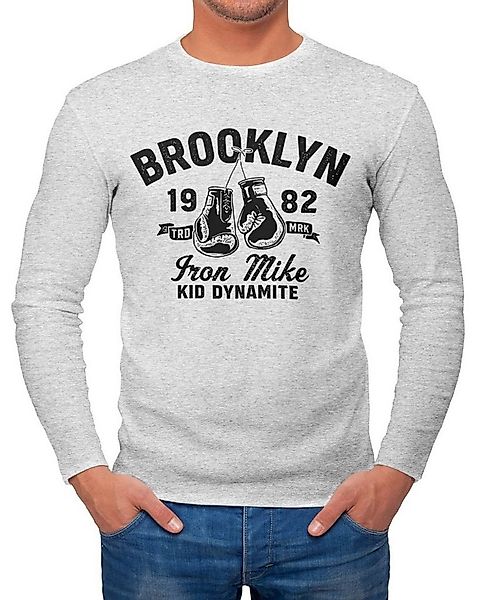 Neverless Longsleeve Herren Longsleeve Boxen Iron Mike Brooklyn Retro Desig günstig online kaufen