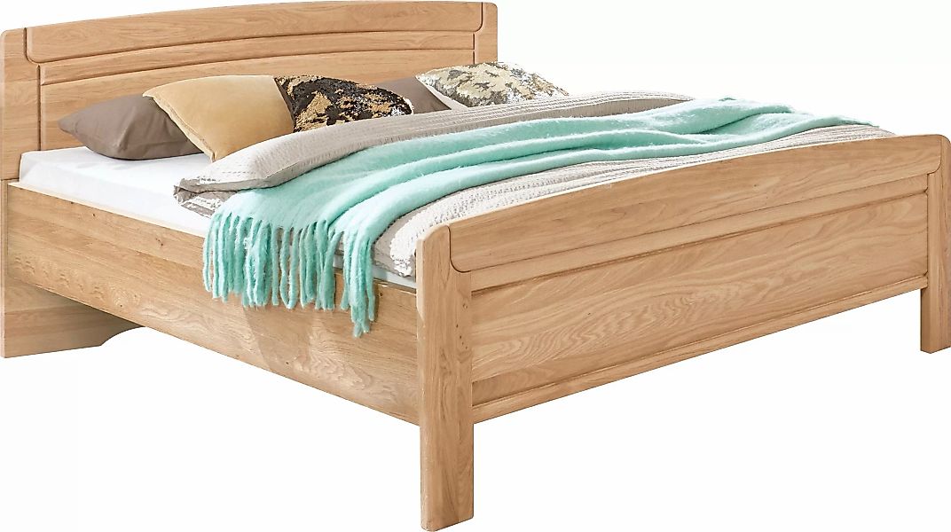 WIEMANN Holzbett "Kiruna, Bettgestell, Bettrahmen, teilmassiv Eiche", (4-fa günstig online kaufen
