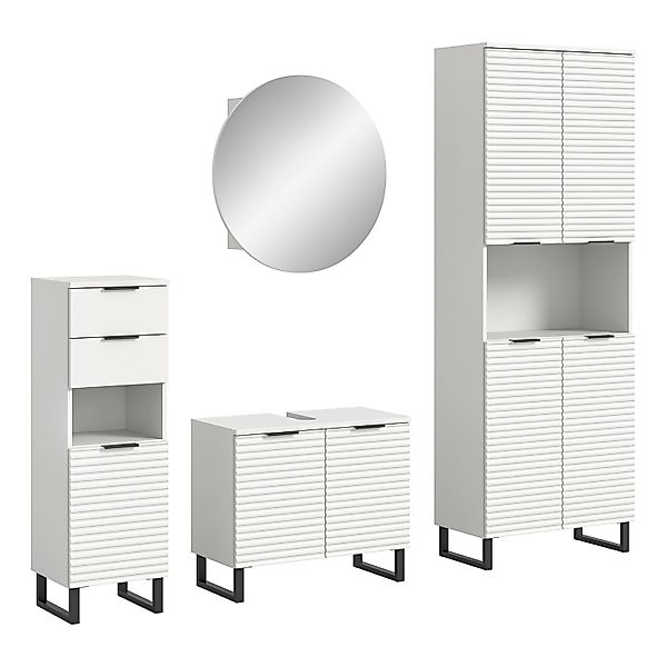 Badkombination Riff Weiß Nachbildung 105 cm 4-tlg. günstig online kaufen