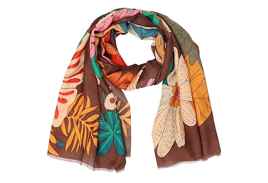 MIRROSI Modeschal Weich XXL ca.85x180cm Schal Bunt Blumen, (Kollektion Herb günstig online kaufen
