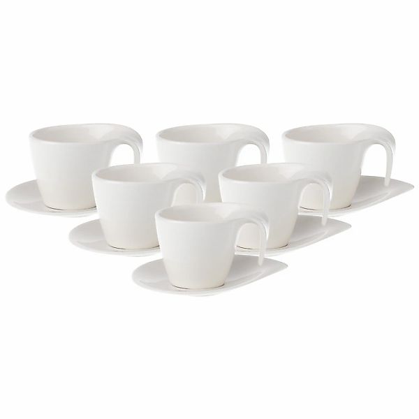Villeroy & Boch Tasse "Frühstückstassen mit Untertassen Flow 250 ml 6er Set günstig online kaufen