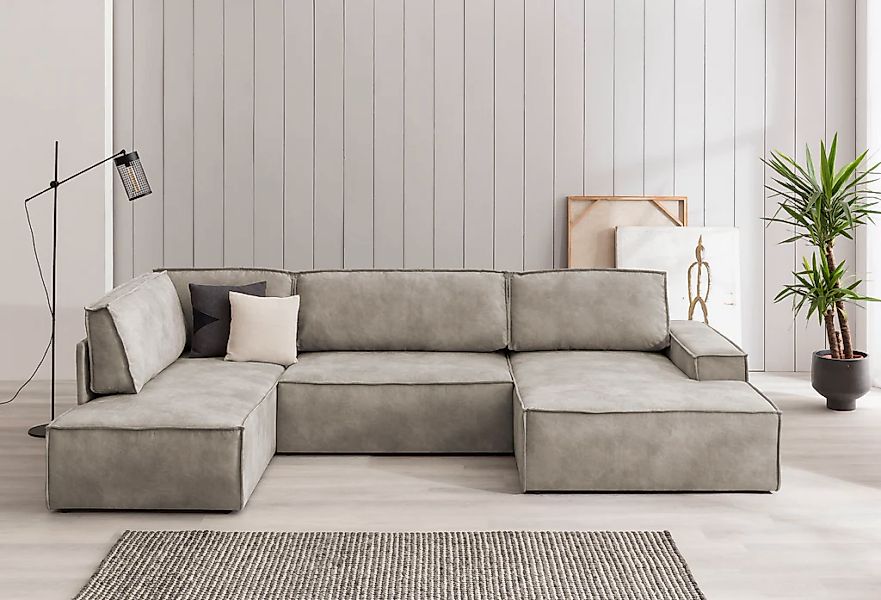 Home affaire Wohnlandschaft "SHERWOOD 329 cm, U-Form, Schlafsofa,", Schlaff günstig online kaufen