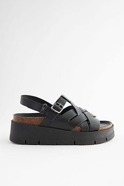 Next Ledersandalen im Web-Design, Flatform-Keilabsatz Keilsandalette günstig online kaufen