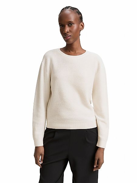 TOM TAILOR Denim Strickpullover, mit Rippbündchen günstig online kaufen