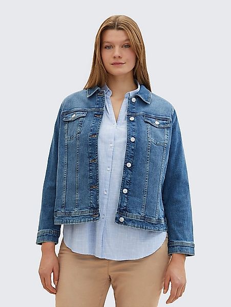 TOM TAILOR PLUS Jeansjacke Jacken Plus Size - Jeansjacke mit Bio-Baumwolle günstig online kaufen
