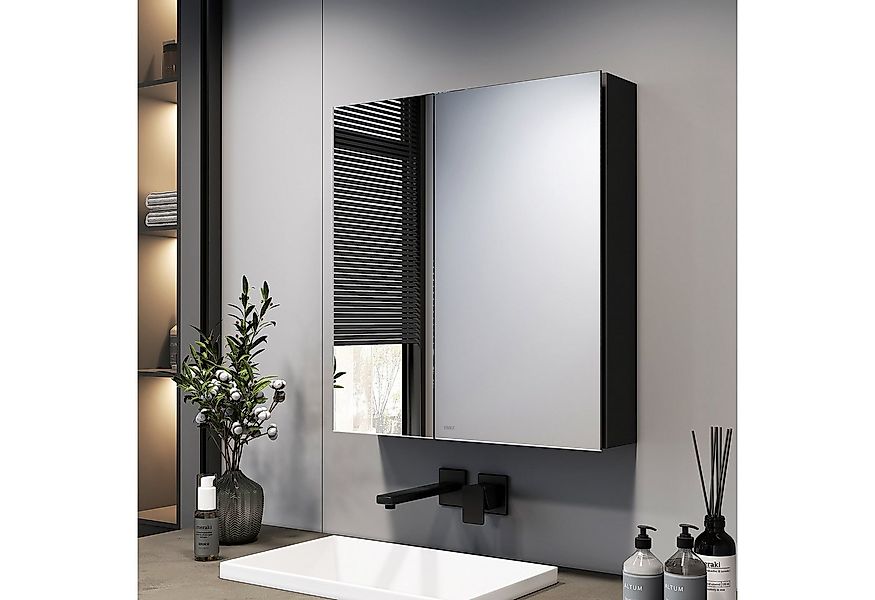EMKE Spiegelschrank bad 60X65cm 2-türig Badezimmer Spiegelschrank Verstellb günstig online kaufen