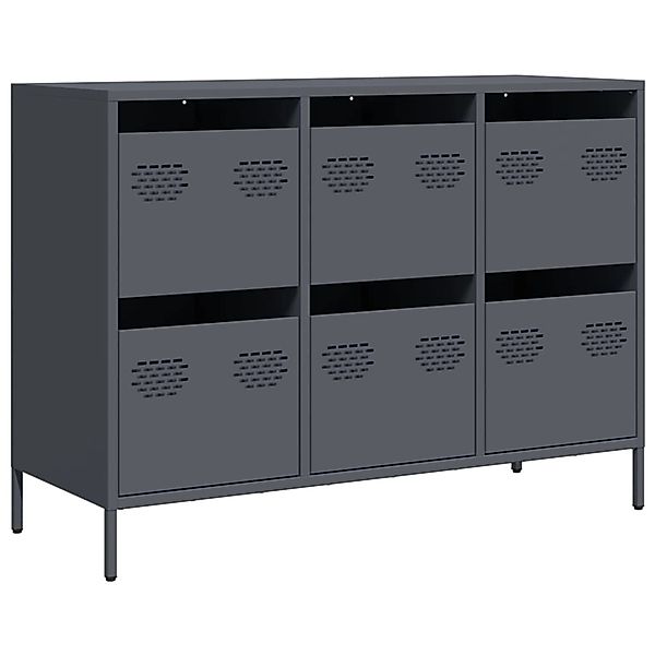 vidaXL Sideboard Anthrazit 101,5x39x73,5 cm Kaltgewalzter Stahl 851264 günstig online kaufen