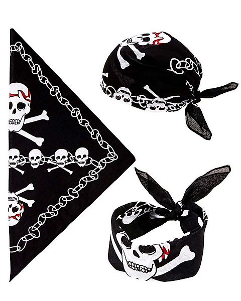 Widmann S.r.l. Kostüm Piraten Bandana Kopftuch mit Totenkopf Print - 55 günstig online kaufen