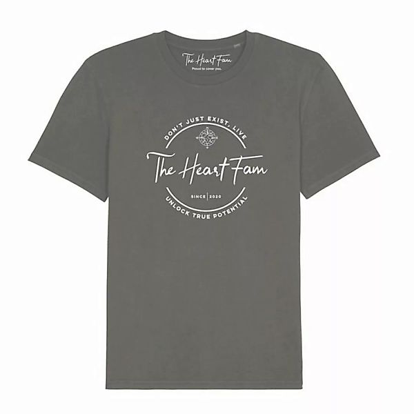 TheHeartFam T-Shirt Nachhaltiges Vintage Bio-Baumwolle Tshirt Antrazit Grau günstig online kaufen
