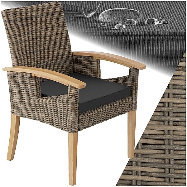 tectake Rattanstuhl Rattan Stuhl (Set, 1 günstig online kaufen