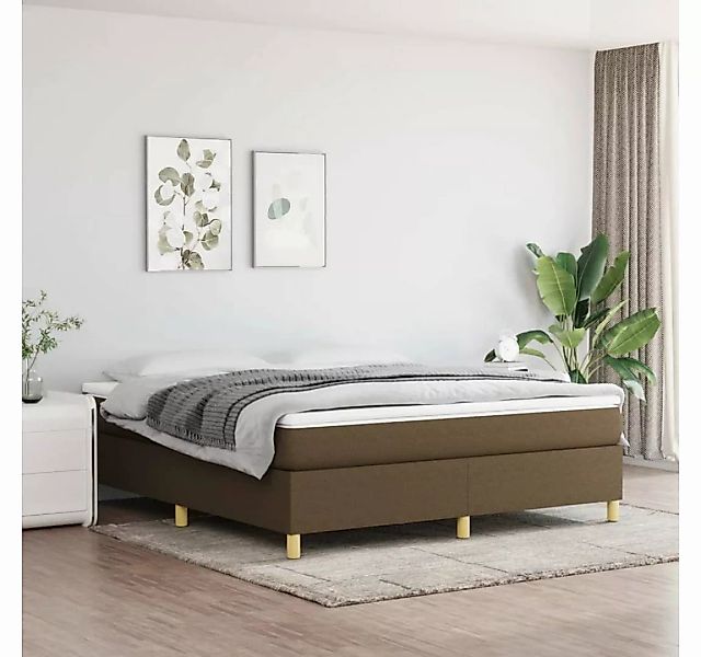 furnicato Bett Boxspringbett mit Matratze Dunkelbraun 180x200 cm Stoff günstig online kaufen