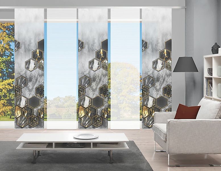 Vision S Schiebegardine "LAYON 5er SET" Paneelwagen 5 Stk. tlg. Schiebevorh günstig online kaufen