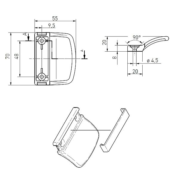 MS Beschläge Fenstergriff Kunststoff Balkontürgriff Braun günstig online kaufen
