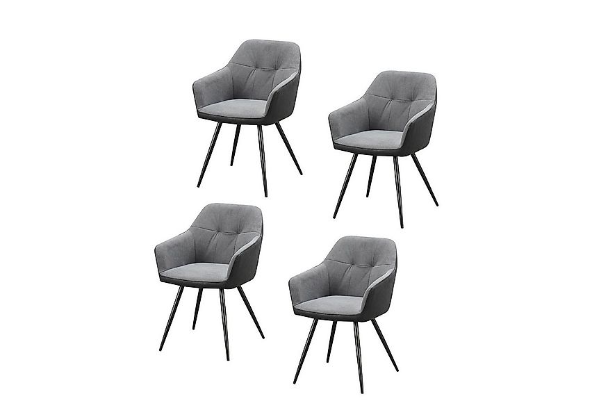 HTI-Living Esszimmerstuhl Esszimmerstuhl 4er Set Anthrazit/Grau Joschka (Se günstig online kaufen
