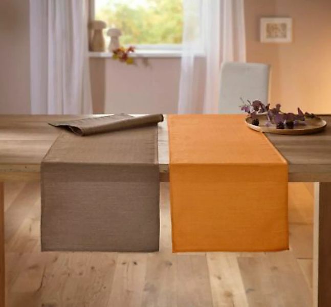 HOME Living Tischläufer SPAR-SET 2x Shiny Orange Tischläufer orange günstig online kaufen