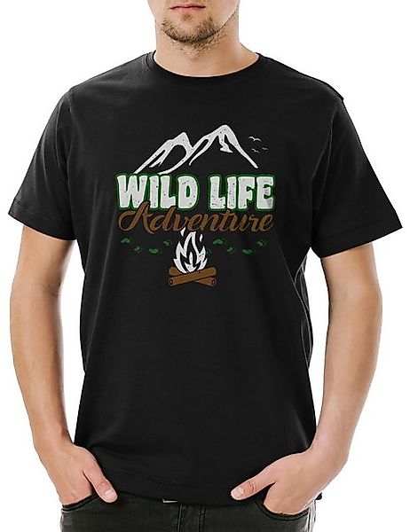 Urban Backwoods Print-Shirt Wild Life Adventure Logo Herren T-Shirt Outdoor günstig online kaufen