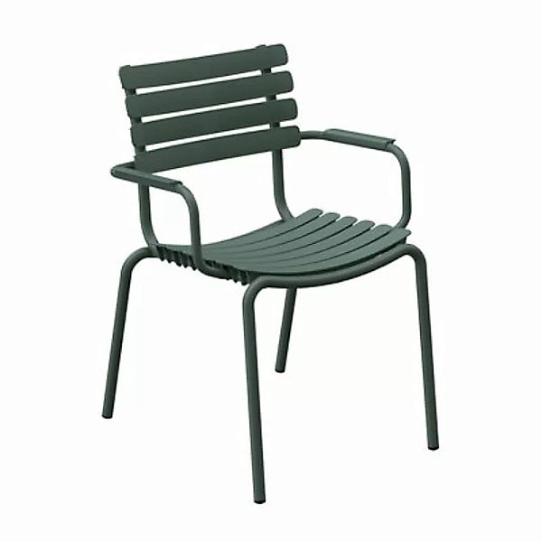 Stapelbarer Sessel ReCLIPS plastikmaterial grün / Armlehnen aus Metall - Re günstig online kaufen