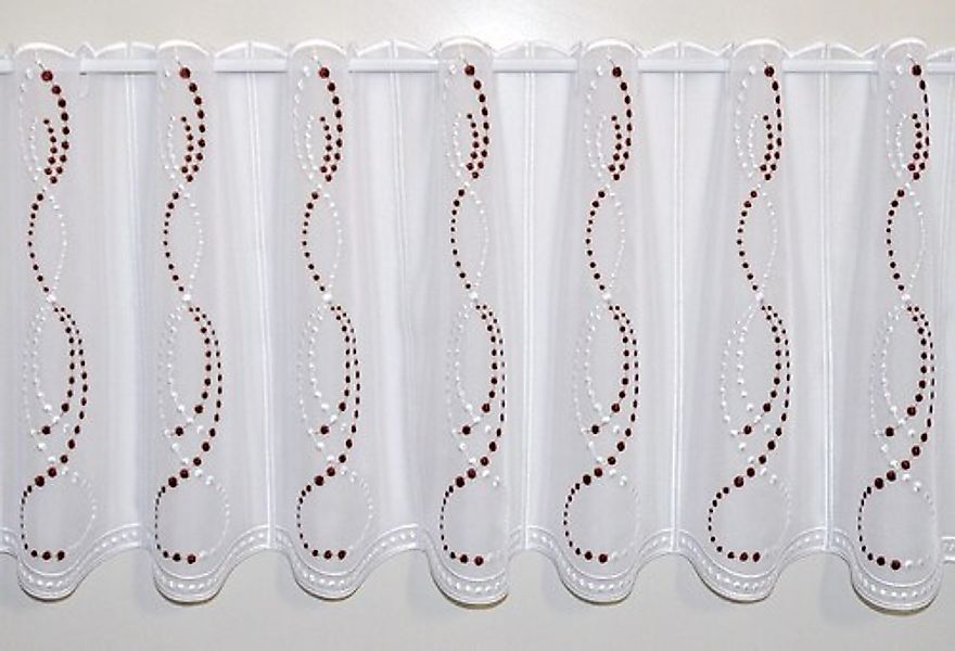 Stickereien Plauen Scheibengardine »Perlen« Stangendurchzug 1 Stk. tlg. günstig online kaufen