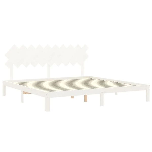 vidaXL Massivholzbett ohne Matratze Weiß 200x200 cm Kiefernholz 3193747 günstig online kaufen