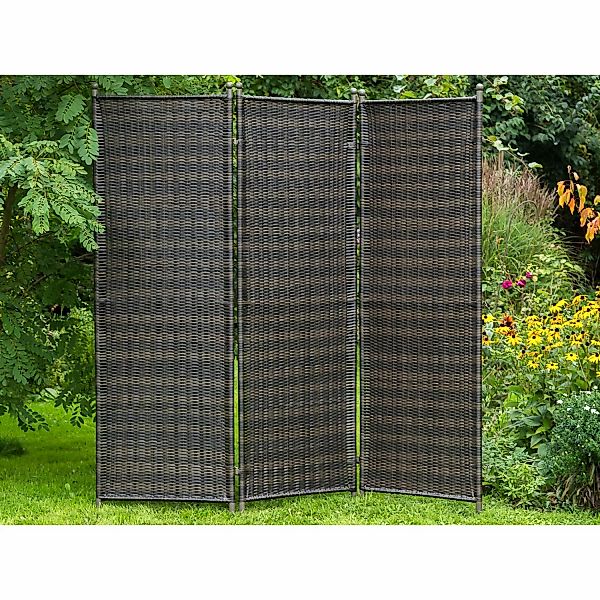 Gartenparavent Polyrattan 183 cm x 183 cm Braun günstig online kaufen