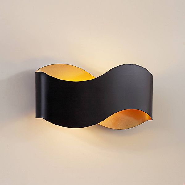 Lindby Wandleuchte Dailin, schwarz/gold, 30 cm, Metall günstig online kaufen