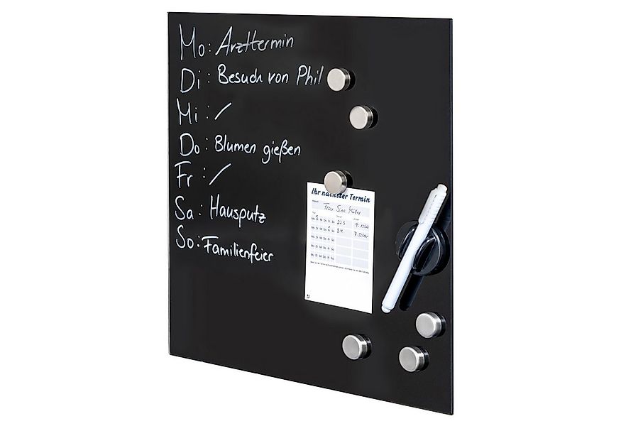 bremermann Magnettafel Magnettafel mit schwarzer Glasfront, 6 Magnete und 1 günstig online kaufen