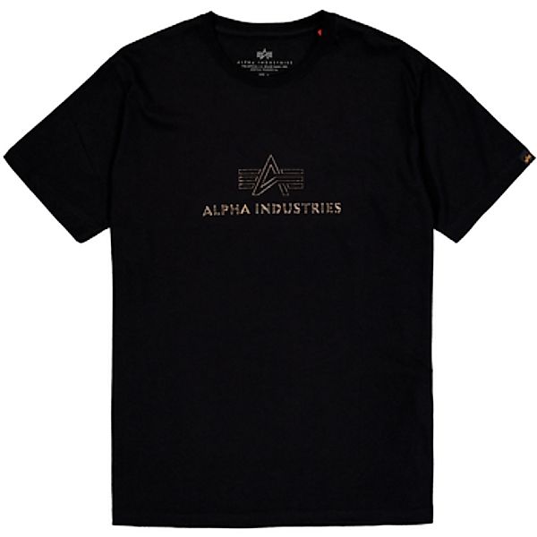 Alpha Industries  T-Shirts & Poloshirts Basic Mid Logo TPU T-Shirt - black/ günstig online kaufen
