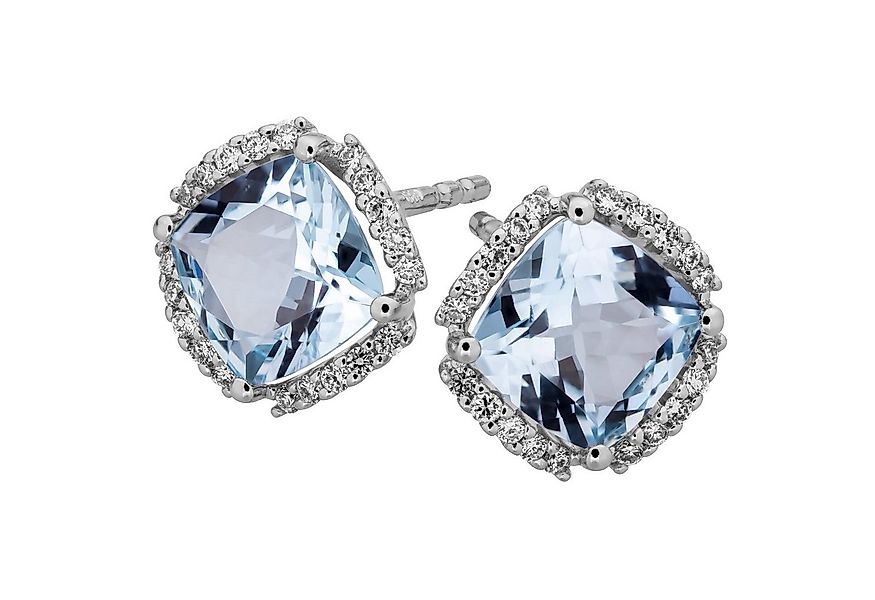 Orolino Paar Ohrstecker Gold 585 mit Blautopas (beh) + 40 Brillanten zus. 0 günstig online kaufen