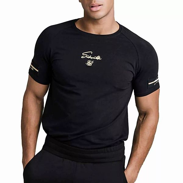 Siksilk Exposed Tape Raglan Gym Kurzärmeliges T-shirt L Black günstig online kaufen