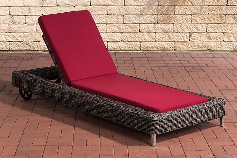 Luxus Sonnenliege Rosso 5mm-rund_graumeliert-Rubinrot günstig online kaufen