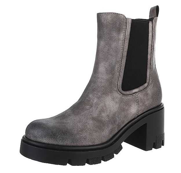 Ital-Design Trendige Chelsea-Boots mit Blockabsatz für Damen Plateaustiefel günstig online kaufen