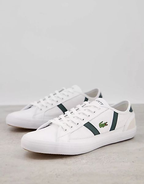 Lacoste – Sideline – Sneaker in Weiß-Grün günstig online kaufen