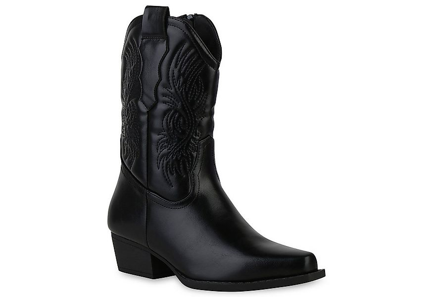VAN HILL 840254 Cowboy Boots Damen Cowboy Boots Stiefeletten Stickereien Ho günstig online kaufen