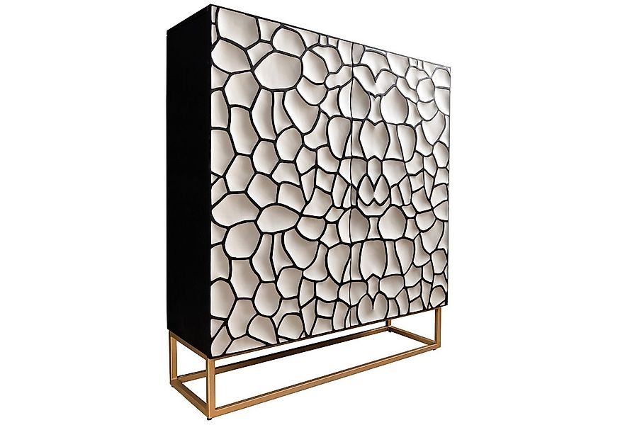riess-ambiente Highboard VULCANO 120cm weiß / schwarz / gold (Einzelartikel günstig online kaufen