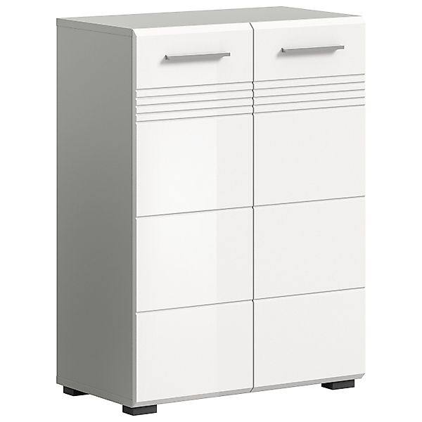 Midischrank 60 cm x 80 cm x 30 cm Grau-Weiß günstig online kaufen