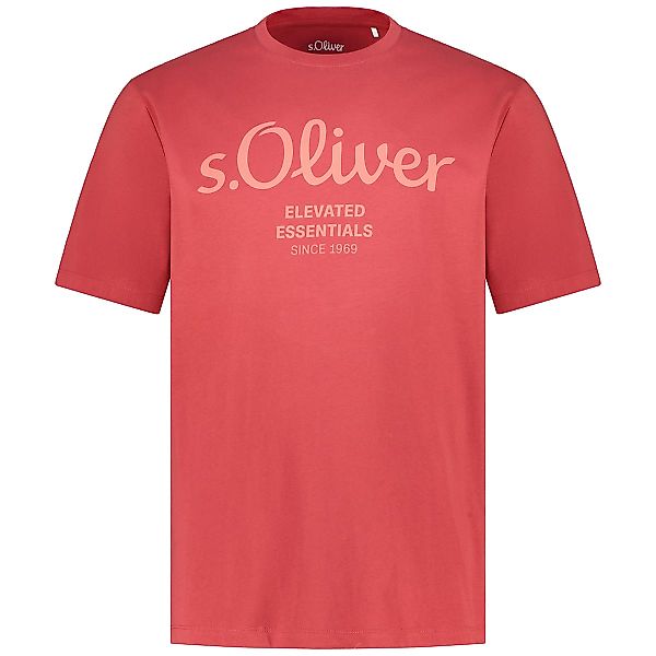 s.Oliver T-Shirt mit Label-Print Farbe rot Größe: 5XL günstig online kaufen