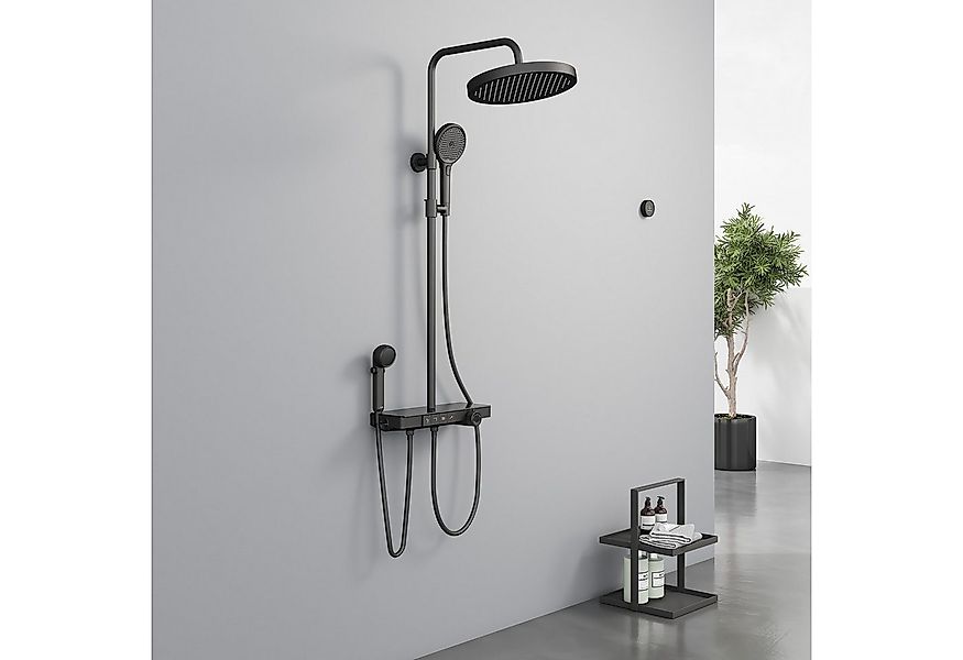 EMKE Duschsystem Regendusche Brausegarnitur mit Thermostat mit und Temperat günstig online kaufen