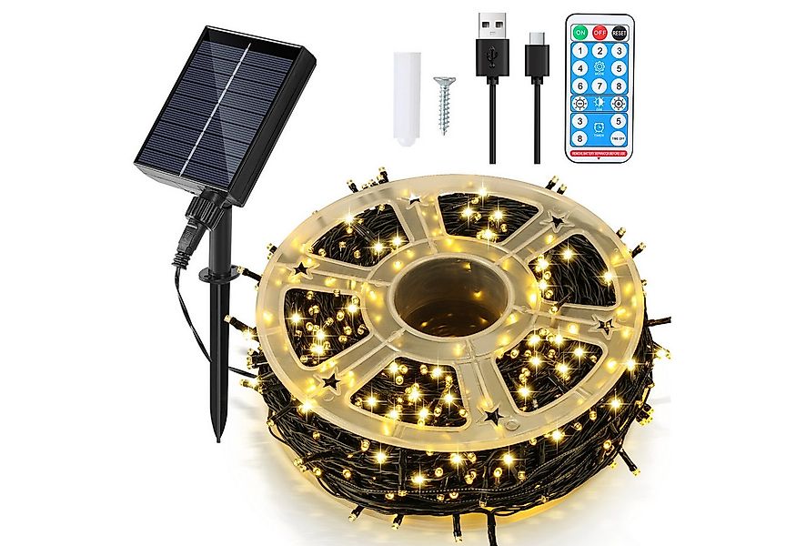 Clanmacy LED-Lichterkette 80M 800 LED Solar Lichterkette Solarleuchte Außen günstig online kaufen