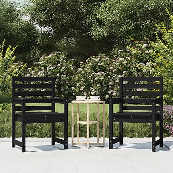 Vidaxl Gartenstühle 2 Stk. Schwarz 60x48x91 Cm Massivholz Kiefer günstig online kaufen