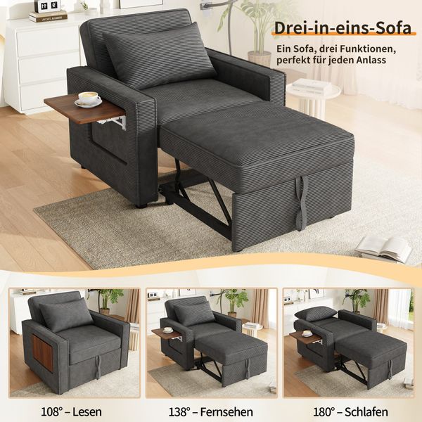 i@home Relaxsessel 1-Sitzer Sofa, faltbares Schlafsofa günstig online kaufen