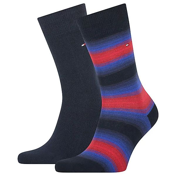 Tommy Hilfiger Seasonal Baja Gestreifte Socken 2 Paare EU 43-46 Navy Red günstig online kaufen