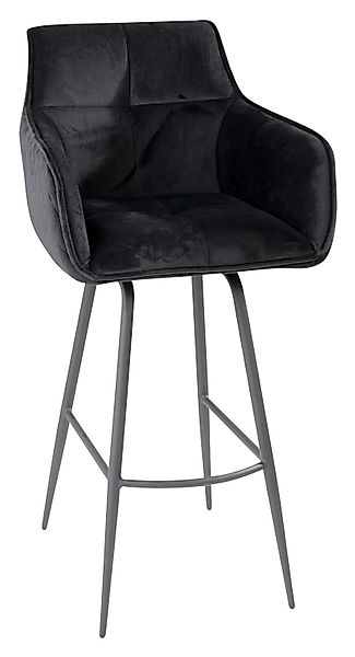 Home4You Barhocker, Schwarz, Samt, Metallgestell, 360 günstig online kaufen
