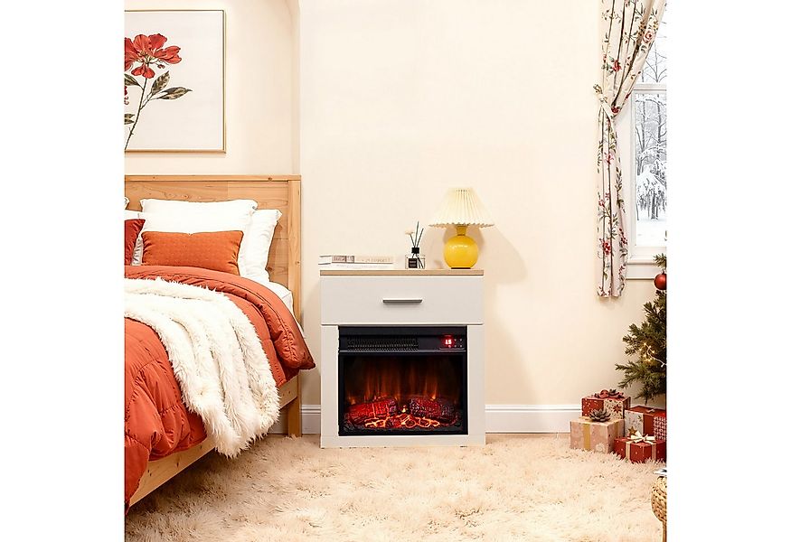 HOMAVO Elektrokamin mit Nachttisch, 14" 1000W Heizung, 3D-Flammeneffekt, Fe günstig online kaufen
