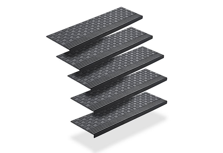 BigDean Stufenmatte 5x Gummi 65x25cm Treppenstufen Außen Antirutschmatten, günstig online kaufen