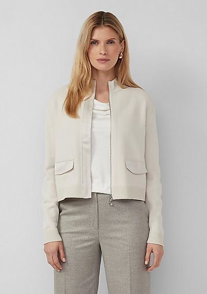 s.Oliver Cardigan Strickjacke Strick-Blouson aus Viskosemix mit Stehkragen günstig online kaufen