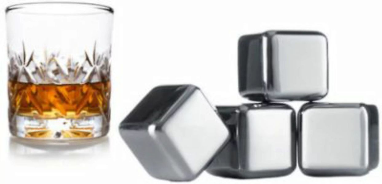 vacu vin 4er-Set Whisky Edelstahl Kühlsteine silber günstig online kaufen