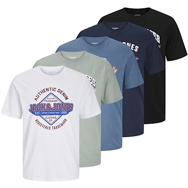 Jack & Jones  T-Shirt T-Shirt LOGO Kurzarmshirt 5er Pack günstig online kaufen